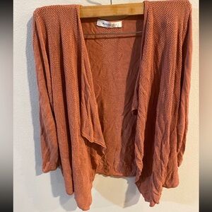 August Silk Orange‎ Open Cardigan Size XL